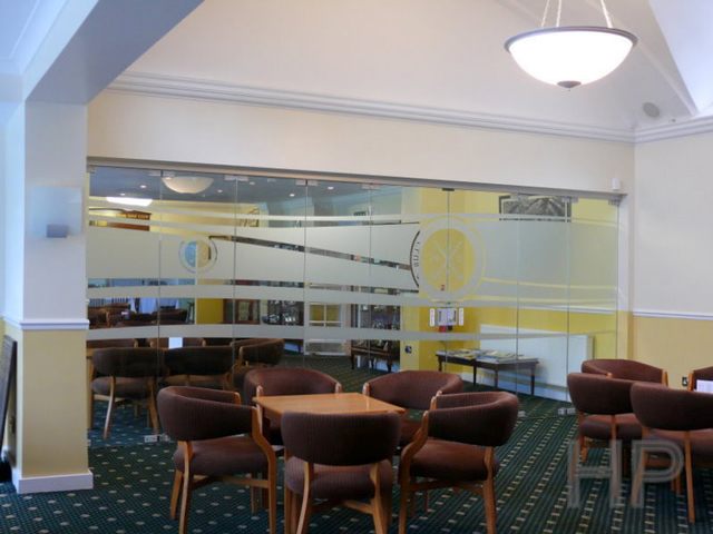Glazed frameless folding partition