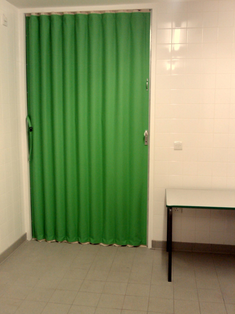 Concertina vinyl partition