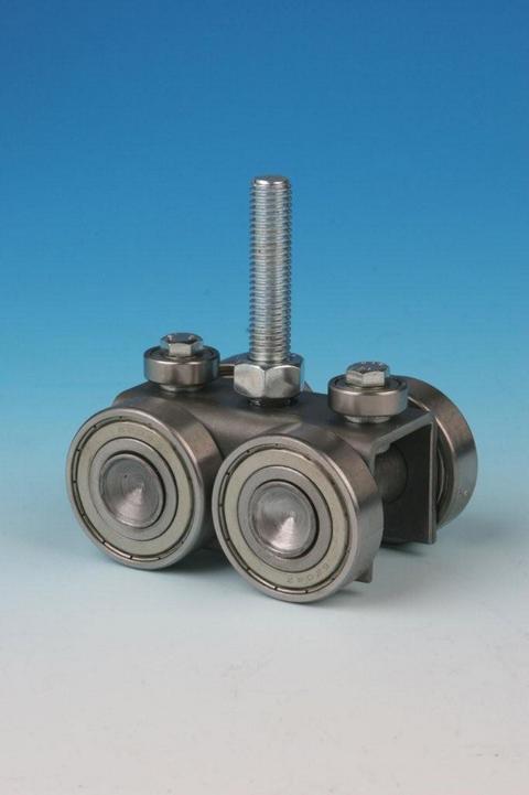 Acoustic movable wall component One point suspension roller